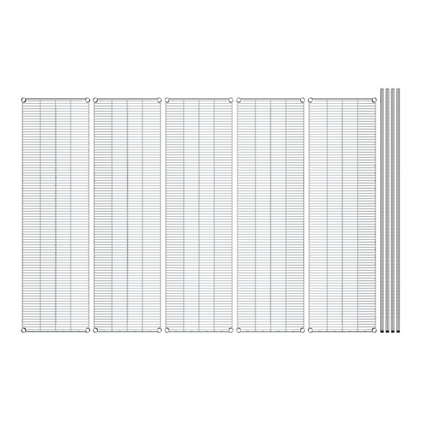 A white grid with metal bars.
