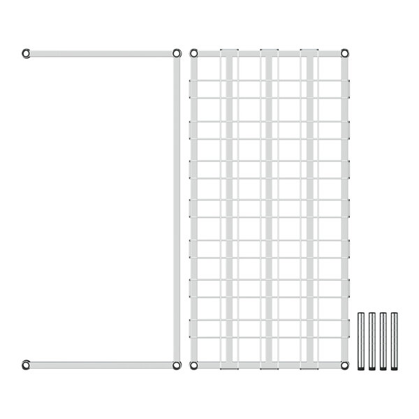 A white rectangular Regency wire rack with a metal grid.