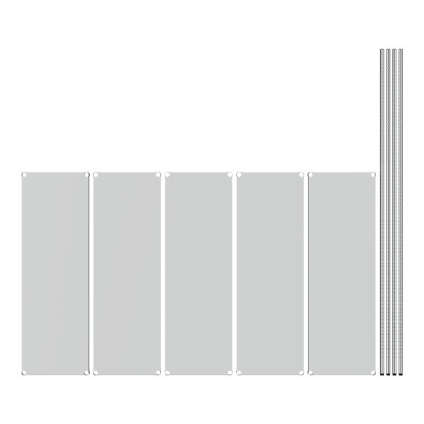 A white rectangular Regency shelving starter kit with five shelves.