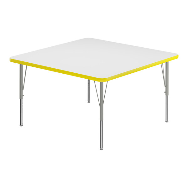 60 x 66 Horseshoe Dry-Erase Activity Table with Adjustable Chunky Legs - White/Black by Factory Direct Partners