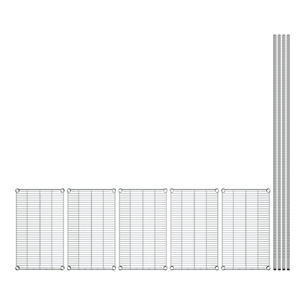 A white rectangular wire rack with metal shelves.
