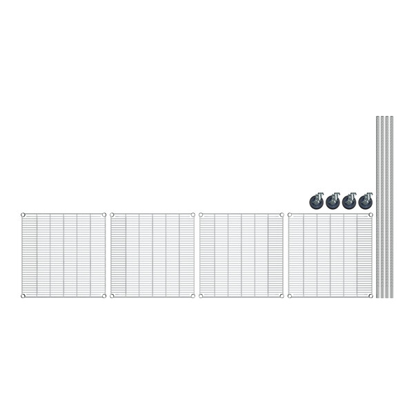 A close-up of Regency stainless steel wire shelving.