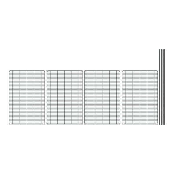 Regency black wire shelving with 4 grids.