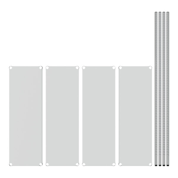 A white rectangular object with four metal rods.