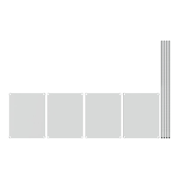 A white rectangular object with metal rods on a white background.