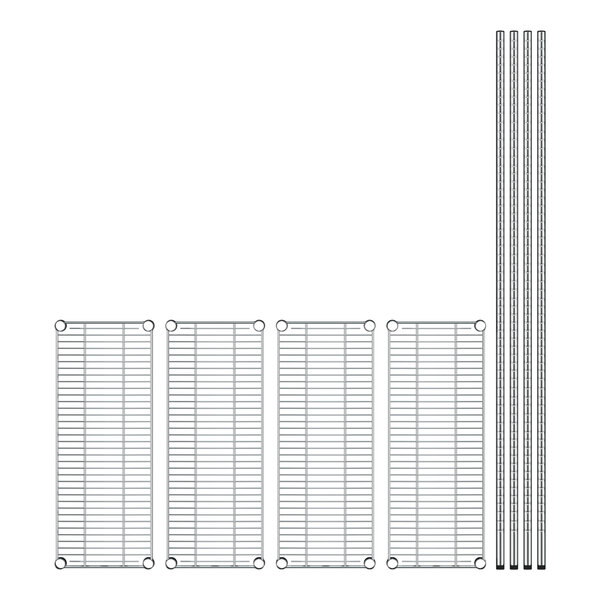 A Regency stainless steel wire rack with 4 shelves.