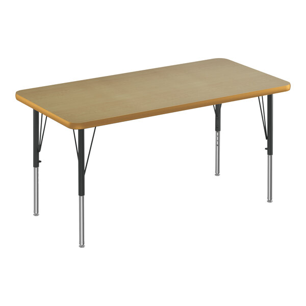 A rectangular Correll activity table with black metal legs.