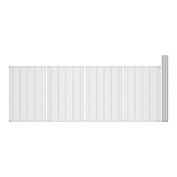 A white grid with screws on a white background.