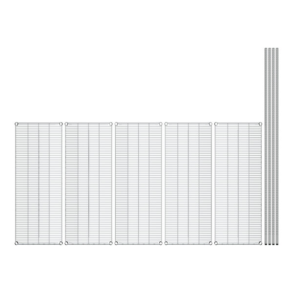A white sheet with a black and white grid of wire mesh panels.