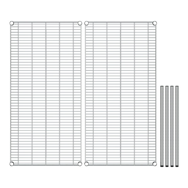 A metal grid with metal rods.