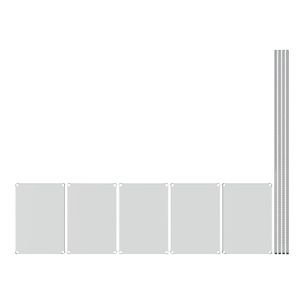 A white rectangular object with five shelves.