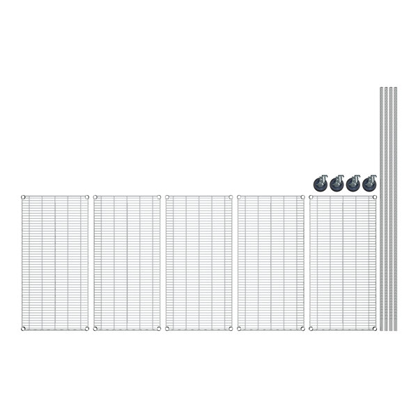 A Regency stainless steel wire shelving unit with 5 shelves.