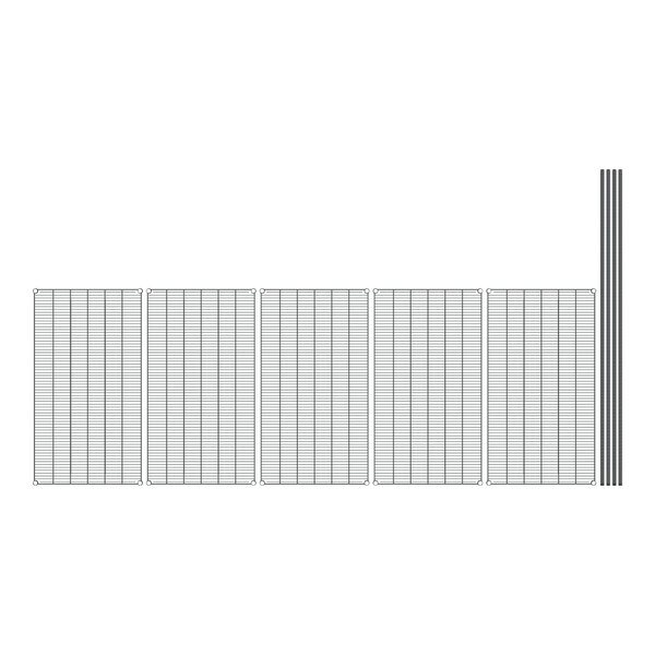 A row of black rectangular grids on a white background.