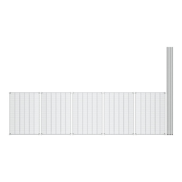 A white rectangular grid with metal rods.