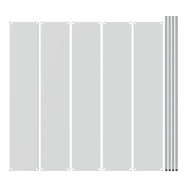 A Regency stainless steel shelving unit with five shelves.