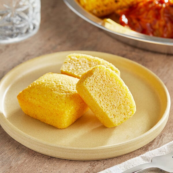 A plate with a Veggies Made Great cornbread muffin.