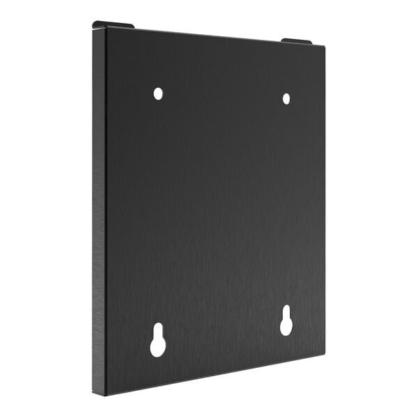 A black metal Luxor wall mount bracket with two holes.