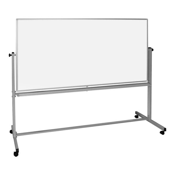 A Luxor white board on a mobile metal stand.