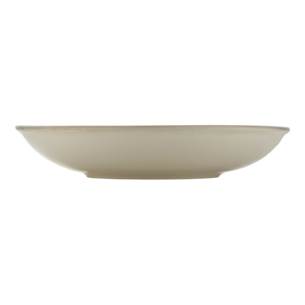 A white porcelain bowl with a rim.