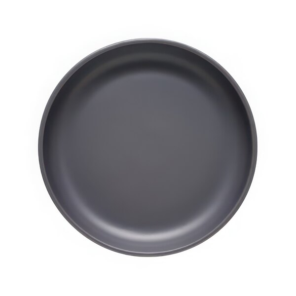 A black round Libbey Driftstone porcelain bowl with a matte finish on a white background.