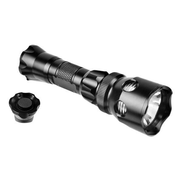A black CRB Cleaning Systems B98 UV flashlight with a silver button.