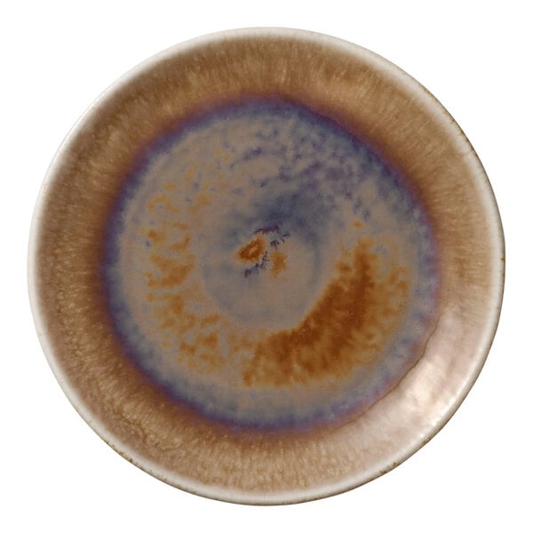A Heart & Soul porcelain coupe plate with a circular design on the rim.