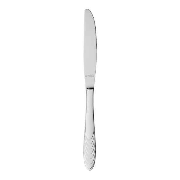 A Reserve by Libbey stainless steel dinner knife with a silver handle.