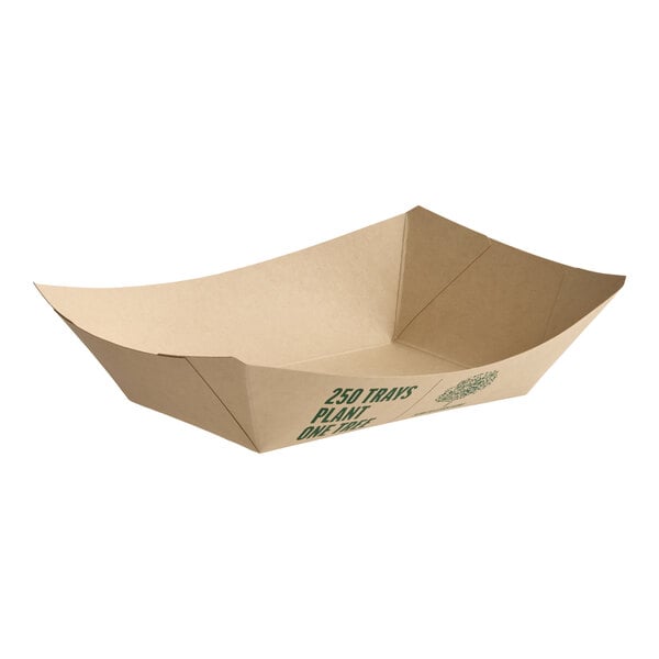 New Roots #300 3 lb. Compostable Rectangular Bamboo Food Tray - 500/Case