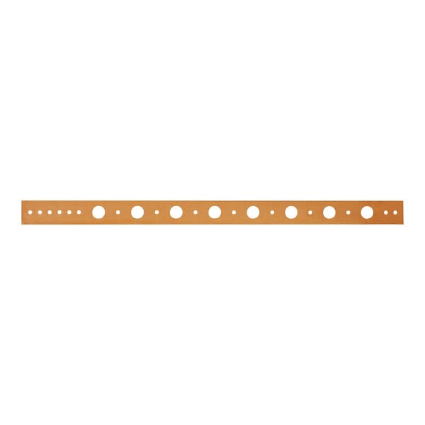 A brown wooden strip with white circles for Sioux Chief 1/2" CTS tubing.
