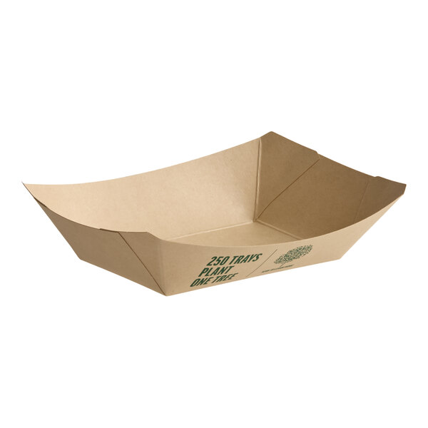 A rectangular compostable bamboo food tray.