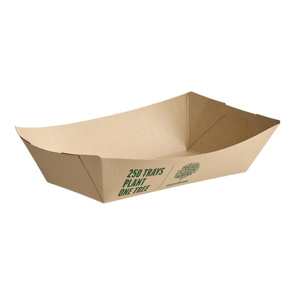 A rectangular compostable bamboo food tray.