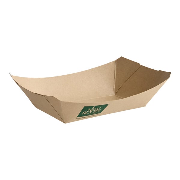 A rectangular compostable bamboo food tray.