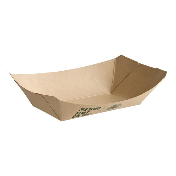 A rectangular compostable bamboo food tray.