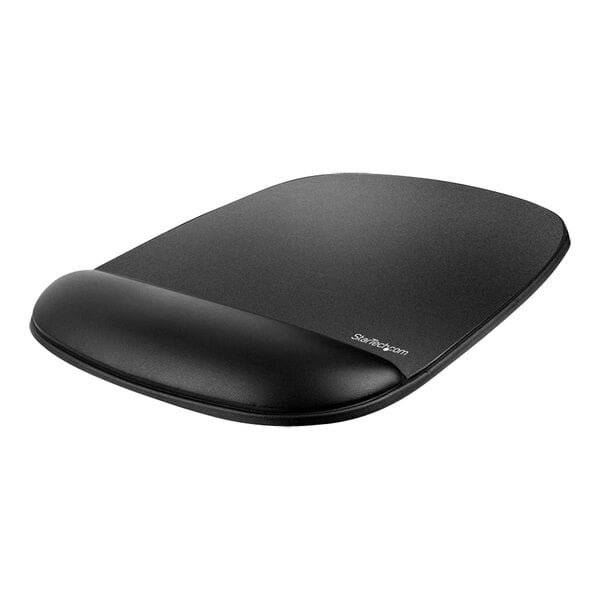 A black StarTech mouse pad with a curved wrist rest.