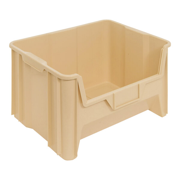 A Quantum ivory plastic stacking container.