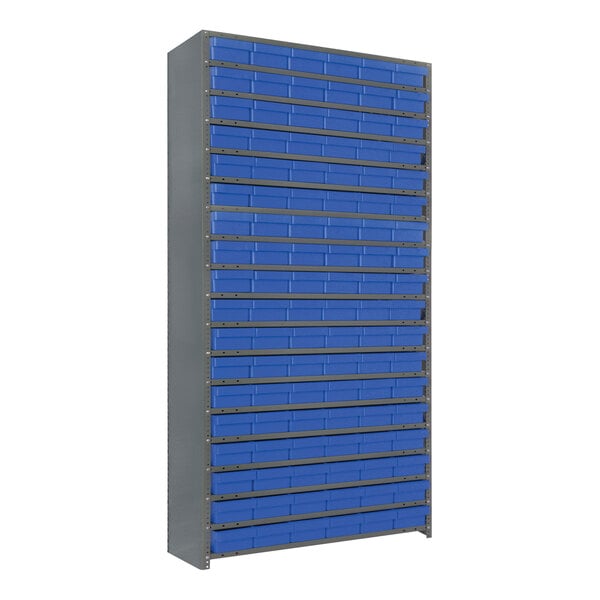 SHELF BIN UNITS -- COMPLETE PACKAGES, Bin Green, Size D x W x H: 12 x 36 x  39, Qty. Bins: 72 - HQSB100, Bin Size: 11-7/8 x 2-3/4 x 4, No. Shelves: 7