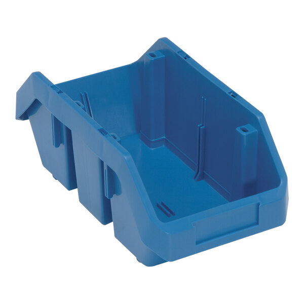 A Quantum blue polypropylene storage bin.