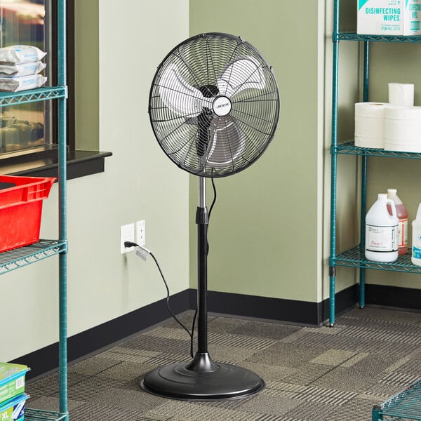 A black Boltic 20" 3-speed oscillating pedestal fan on a stand.