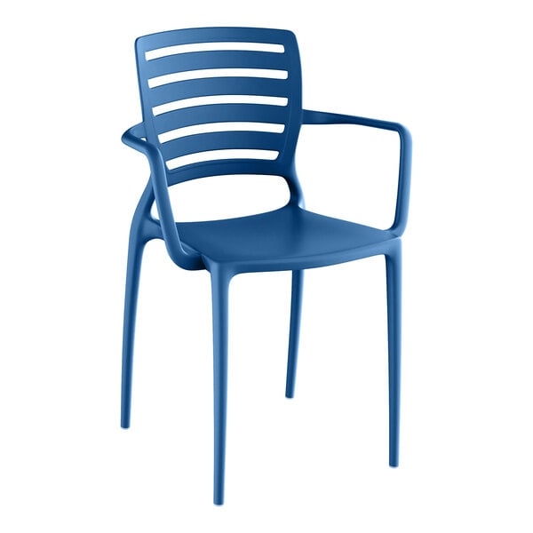 Lancaster Table & Seating Sol Marina Blue Resin Arm Chair