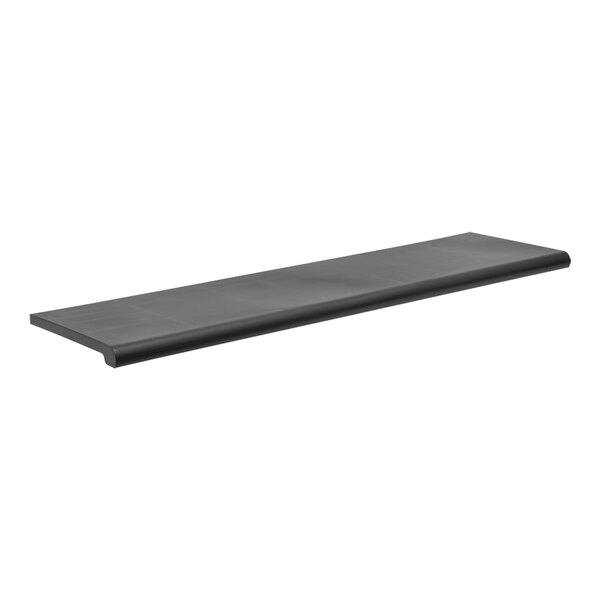 A black rectangular 48" x 13" bullnose shelf.