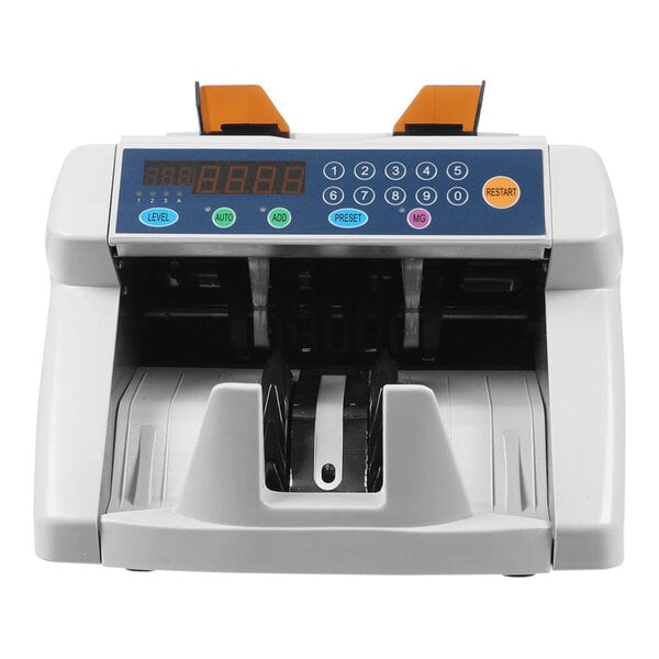 A Bank Quality UV and Magnetic Counterfeit Detector with Currency Counter on a white background.