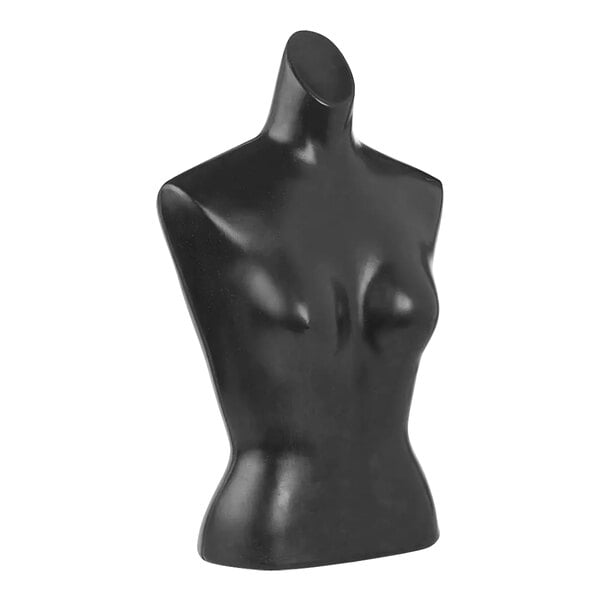 A black Econoco female torso mannequin on a white background.