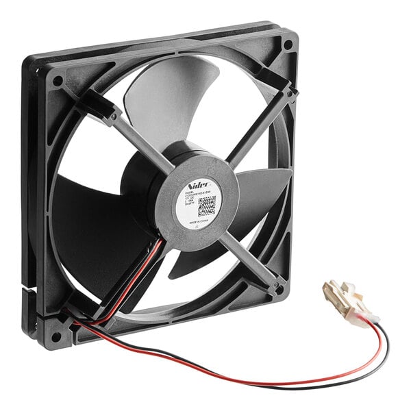 An Avantco evaporator fan motor with red and black wires.