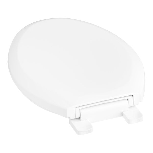 A white American Standard toilet seat with a lid.