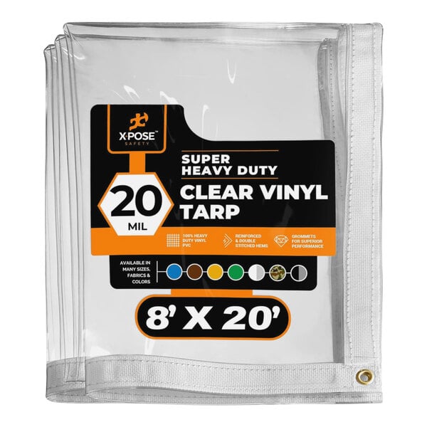 A package containing a clear Xpose Safety clear vinyl tarp.