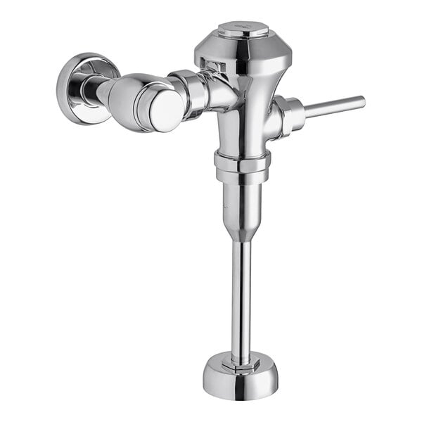 An American Standard chrome plated metal urinal flush valve.