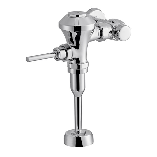 A chrome American Standard urinal flush valve.