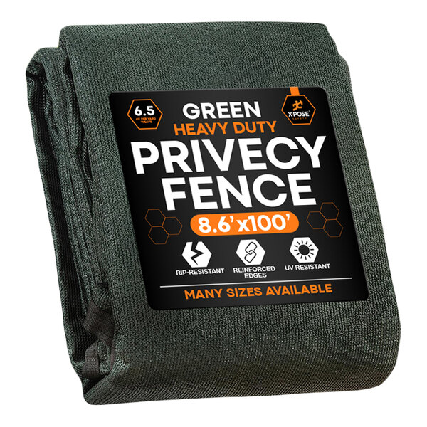 Xpose Safety 8' 6" x 100' Green Heavy-Duty 6.5 oz. Mesh Privacy Fence PS-86100G