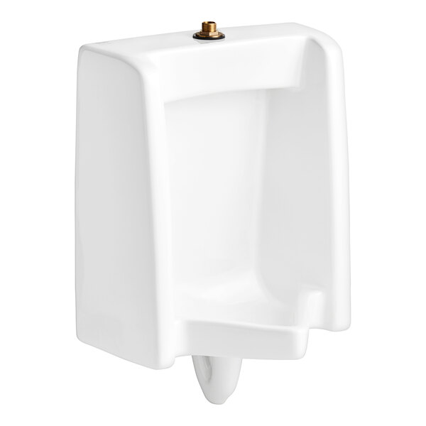 An American Standard white urinal with a white top spud.