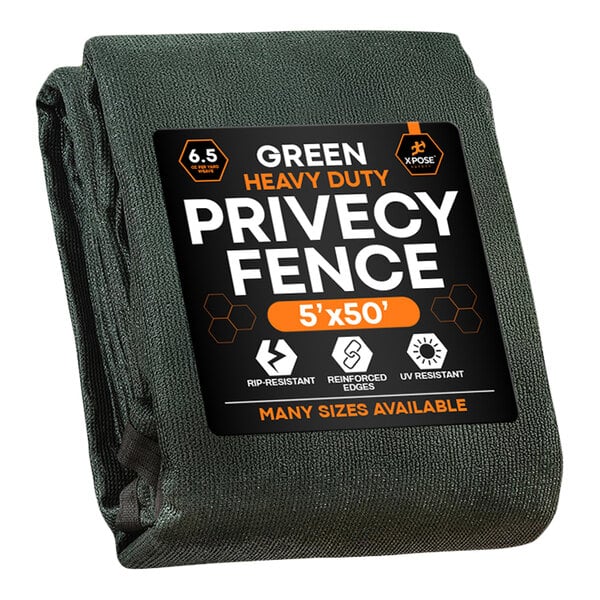 Xpose Safety 5' x 50' Green Heavy-Duty 6.5 oz. Mesh Privacy Fence PS-550G